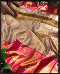 Ice Blue and Pink Kanchi Tissue Exclusive