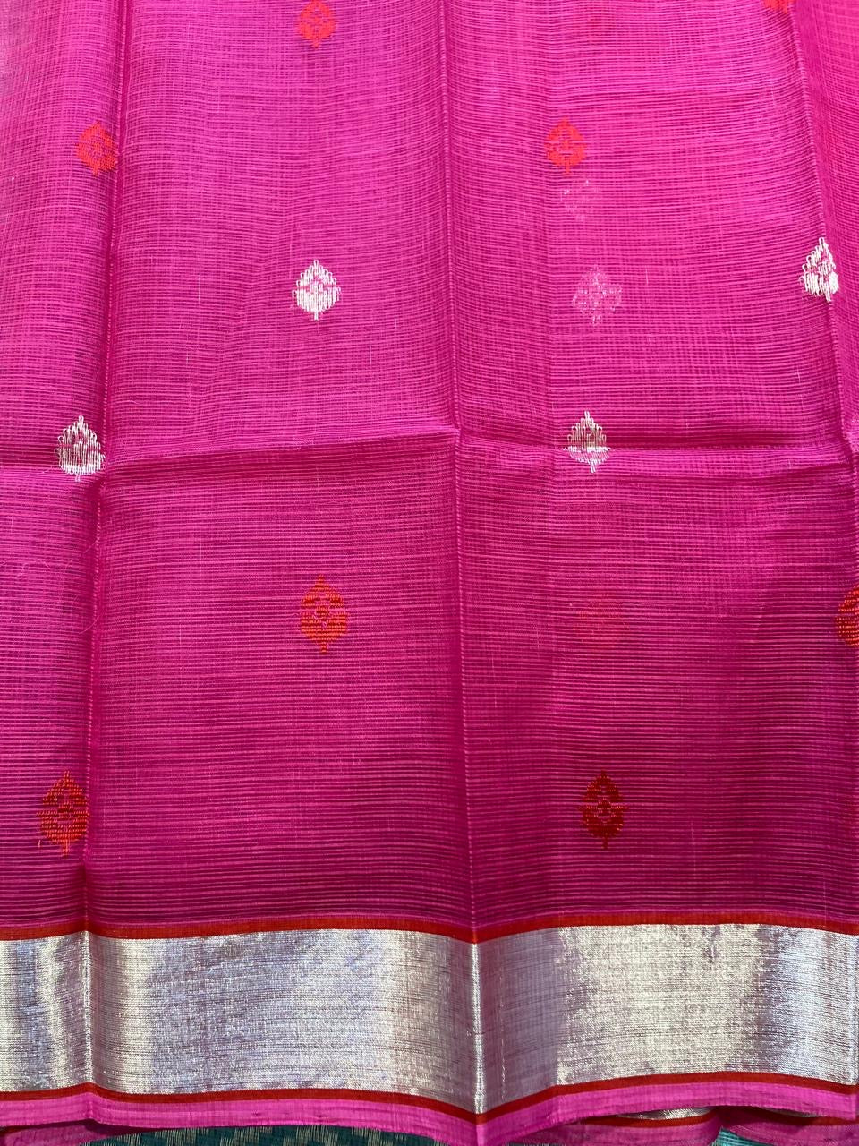 Designer All Over Jaal Pure Zari Kota Saree with Contrast Blouse