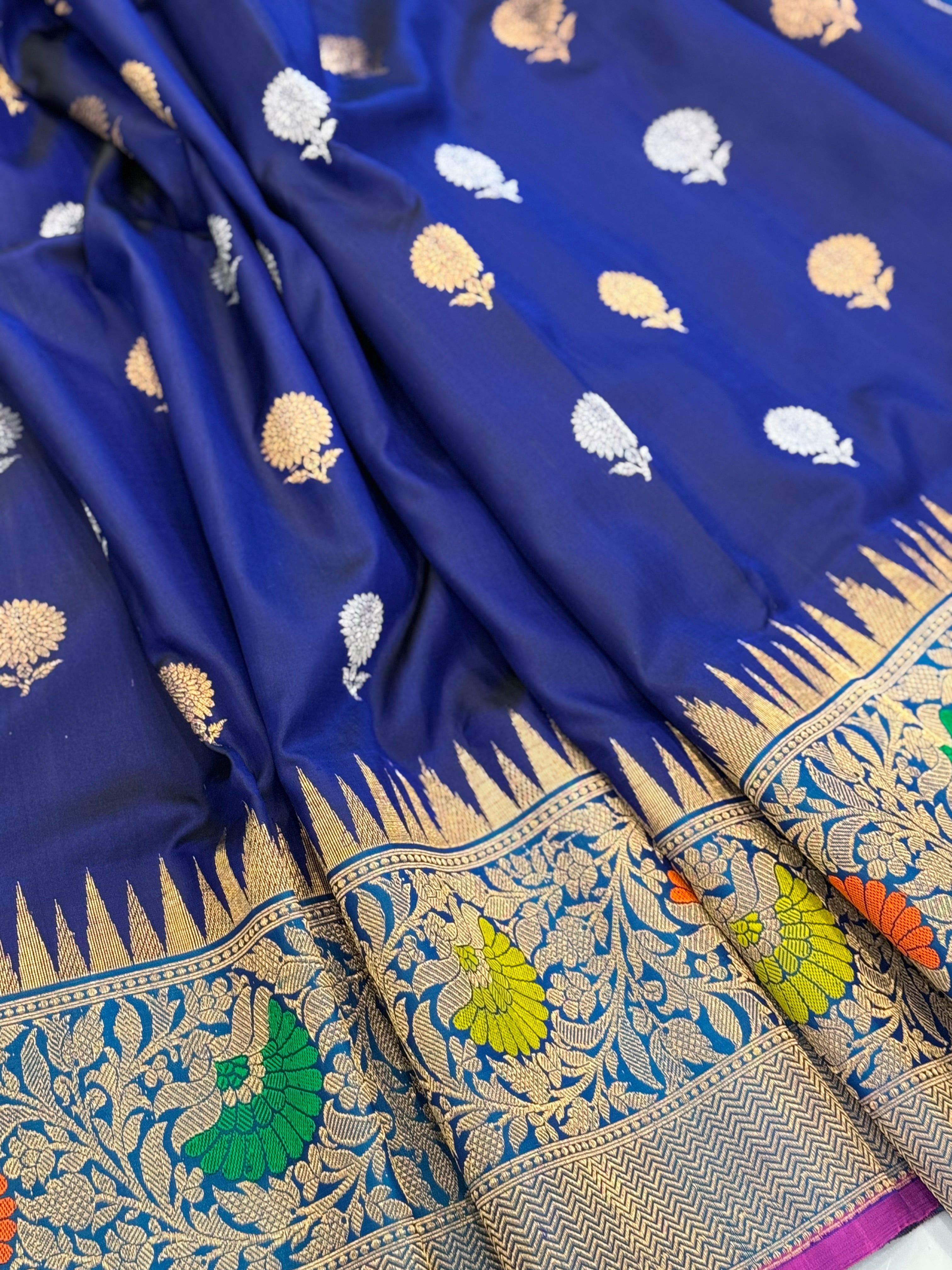 Royal Blue Gadwal Pattu