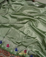 Pista Green Monochromo Venkatagiri Silk