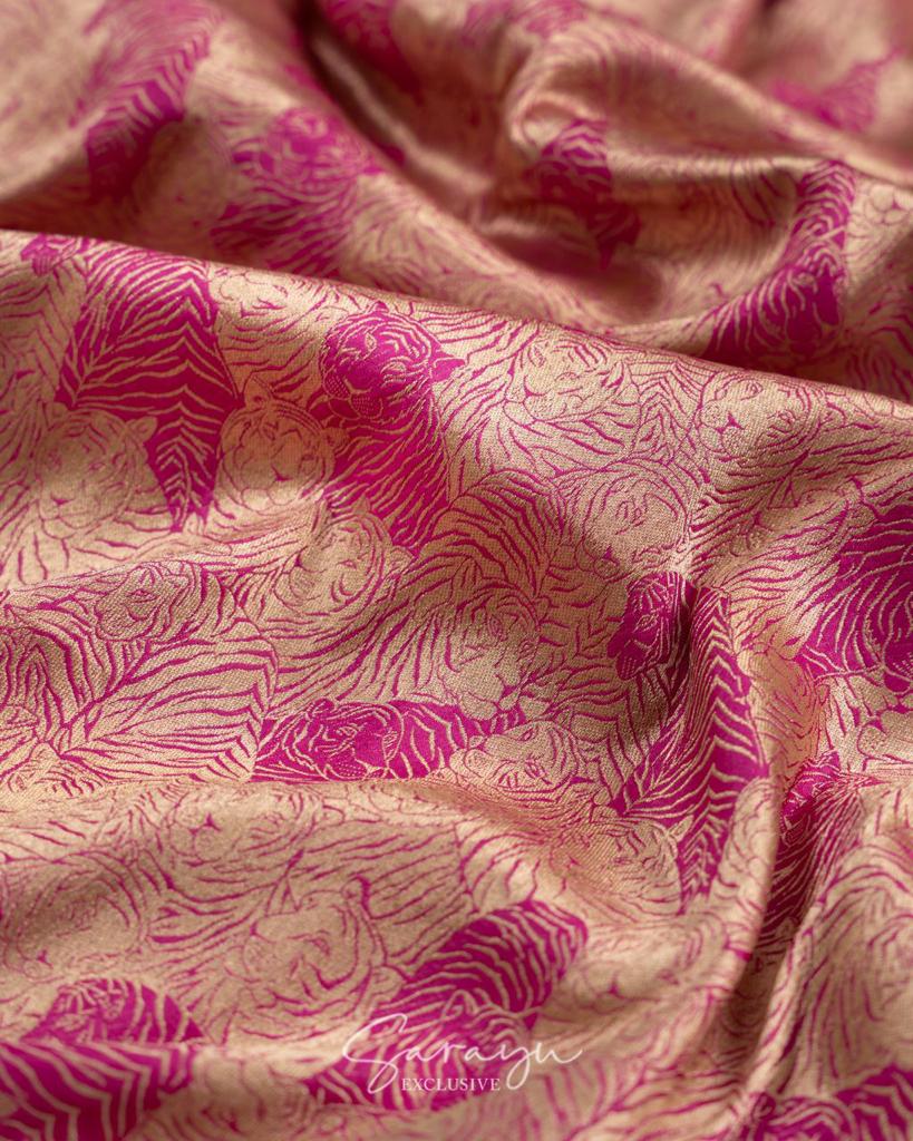 Statement Pink Raw mango Brocade Banarasi silk