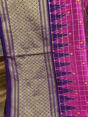 Pink Checkered Ikkat Pattu