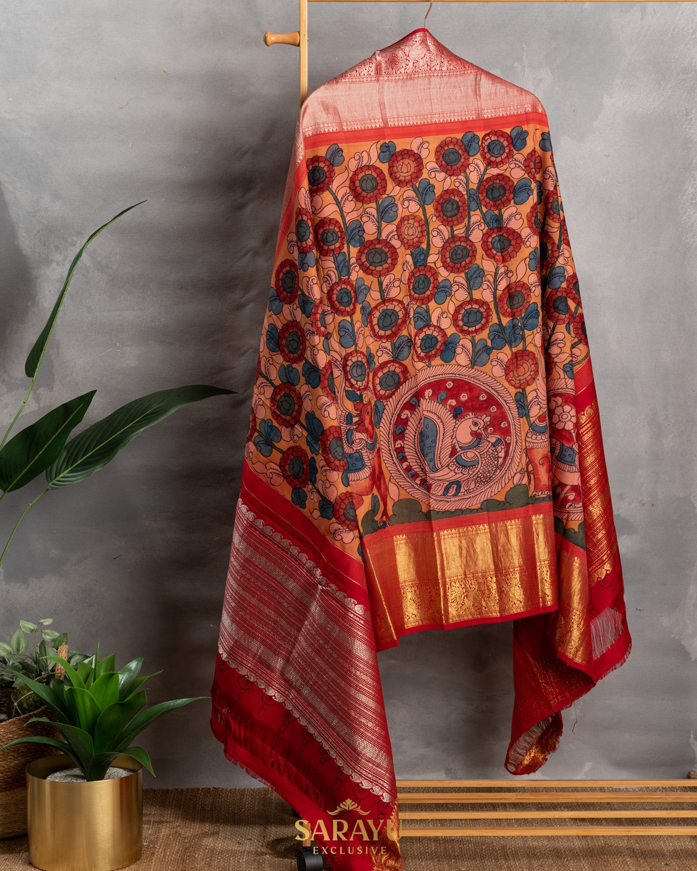 Hand Painted Kalamkari Pure Kanchi Exclusive Dupatta