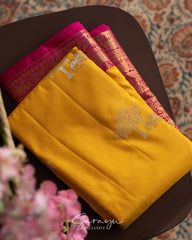 Yellow and Pink Pure Twill Kanchi