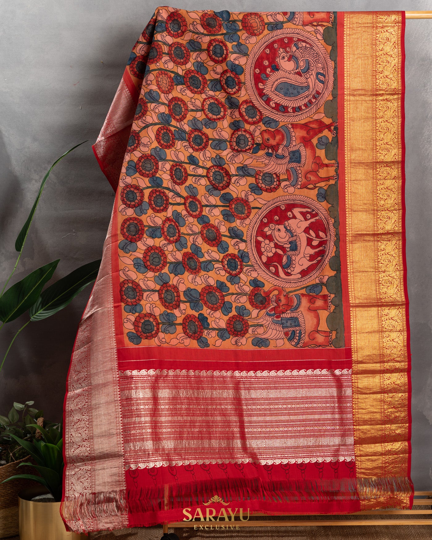 Hand Painted Kalamkari Pure Kanchi Exclusive Dupatta