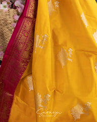 Yellow and Pink Pure Twill Kanchi
