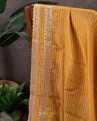 Deep Mustard Yellow crape silk fancy saree