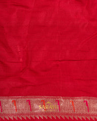 Bright Red Laheria Pattern Tussar