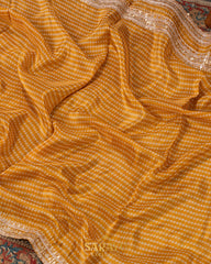 Deep Mustard Yellow crape silk fancy saree