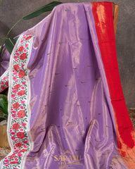 Lavender Tissue Paithani Saree