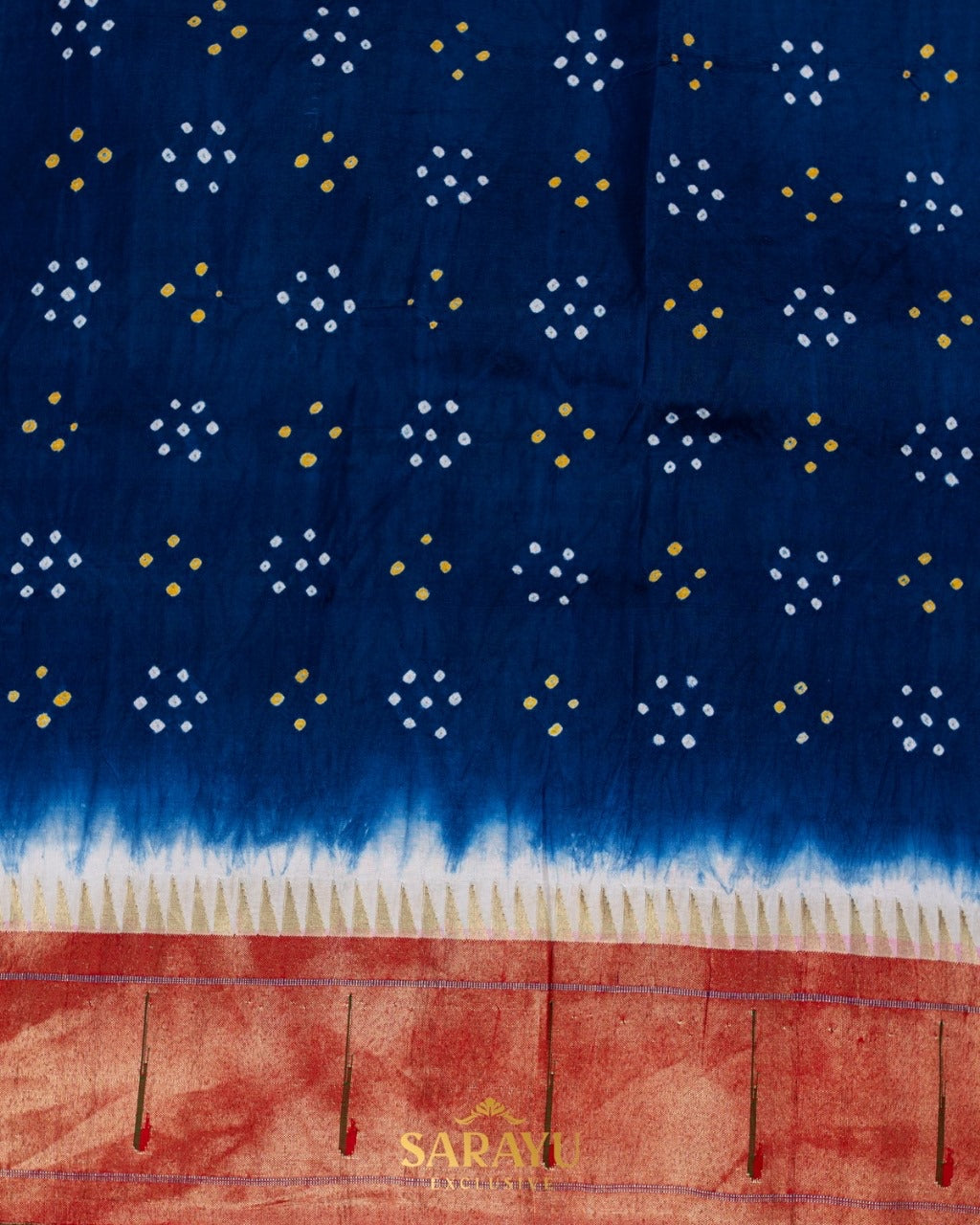 Ink Blue Single Muniya Paithani Bandhini