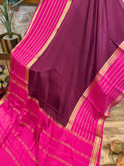 Wine and Pink Premium Mysore Silk