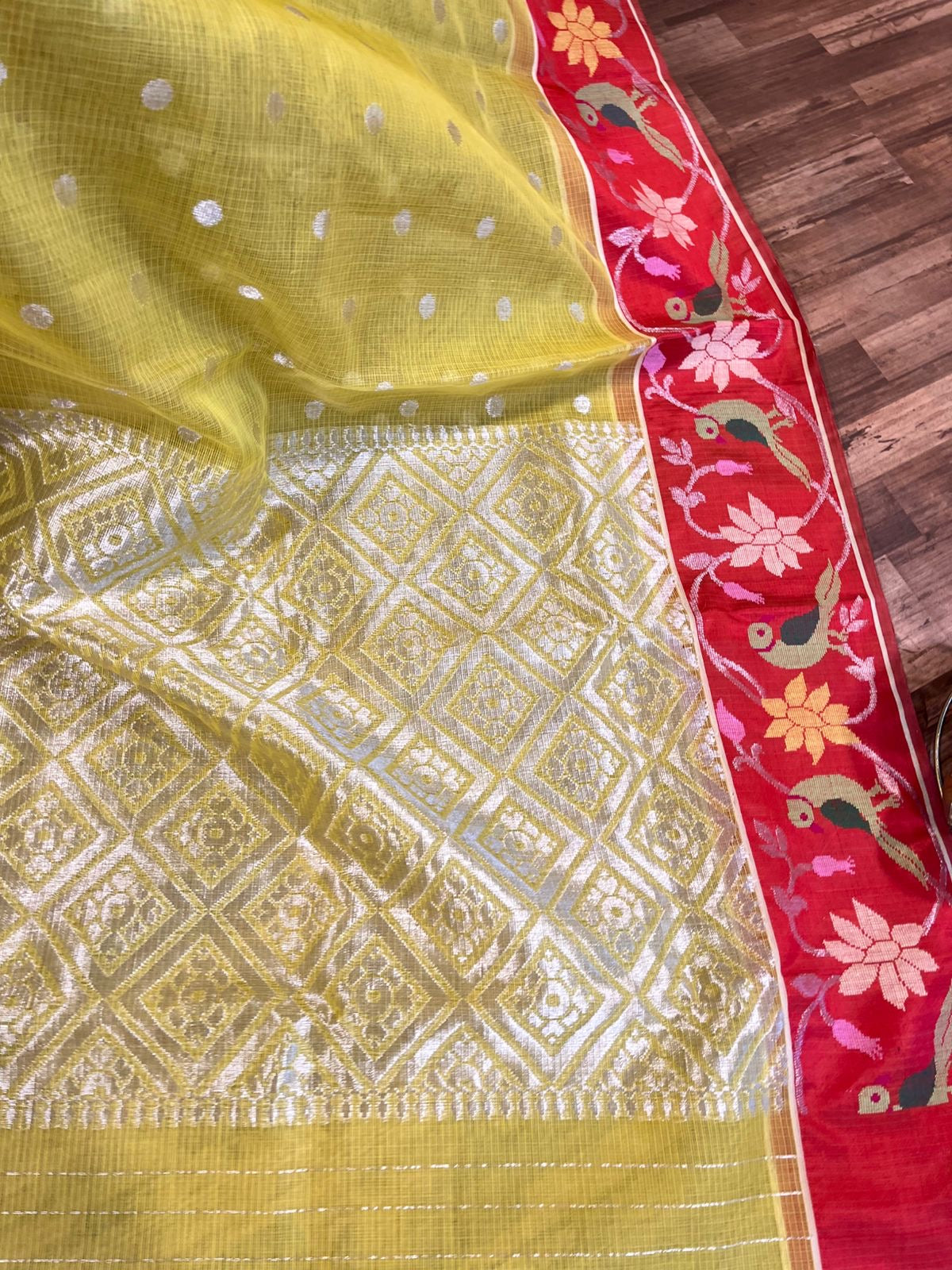 Refreshing Yellow Pure Zari Kota