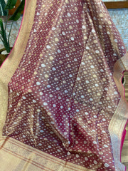 Banarasi tissue silk saree with contrast blouse