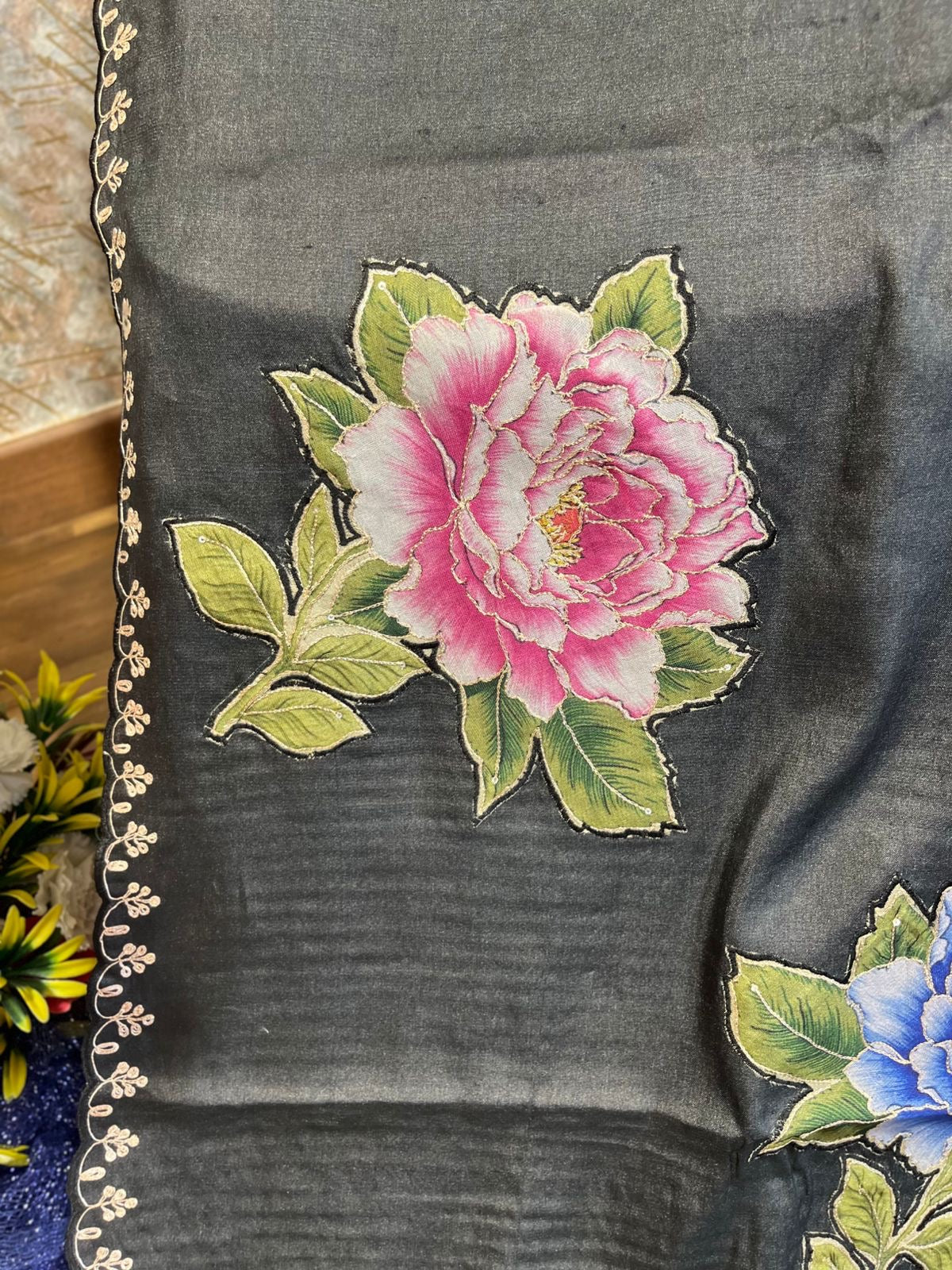 Black Shade Pure Tussar Saree