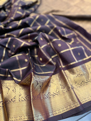Deep Chocolate Pure Kanchi Vintage Pattu