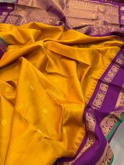 Deep Mustard Yellow Pure Kanchi Vintage Pattu