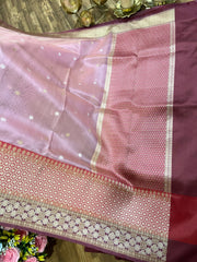 Peach Banarasi Kora Silk