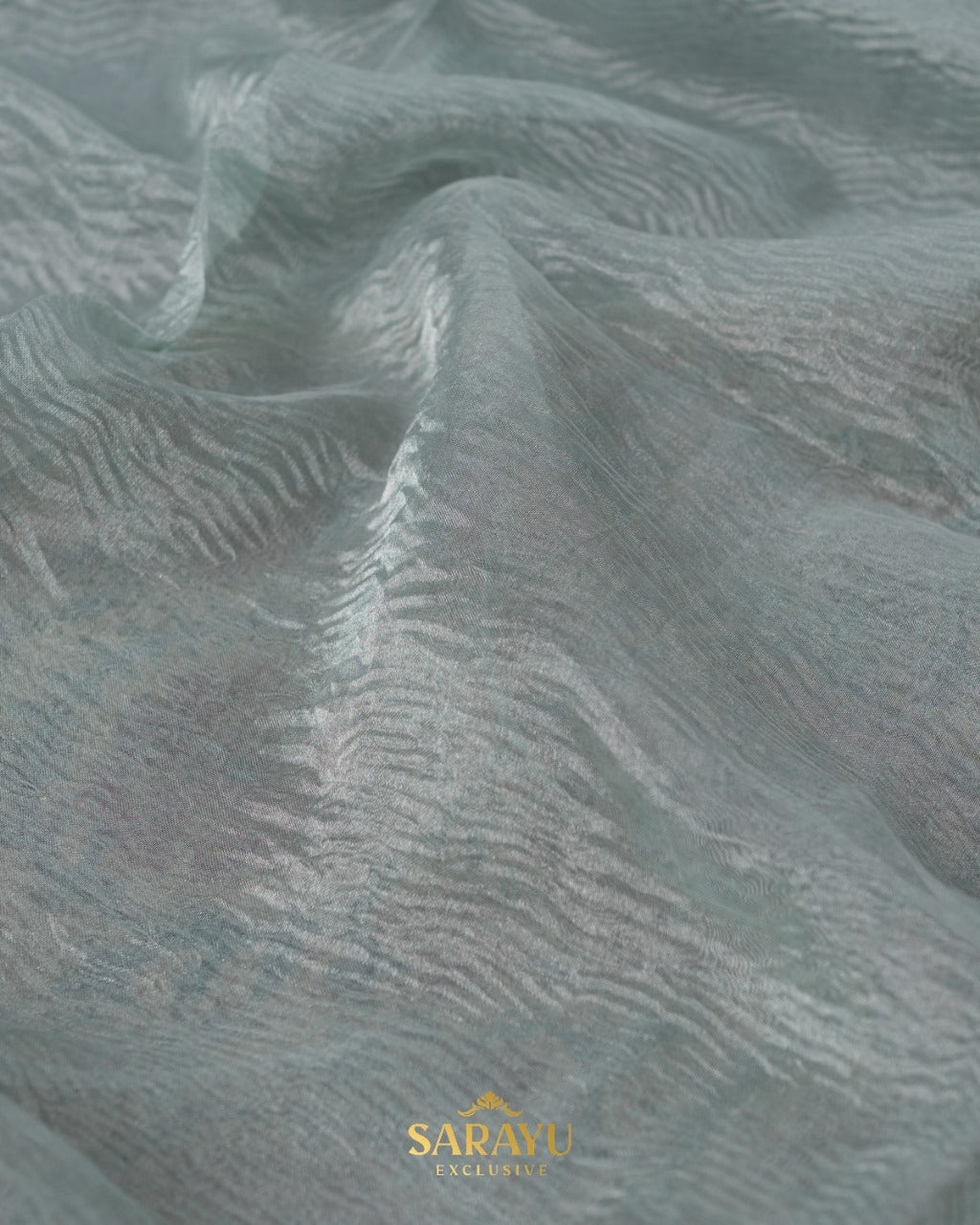 Powder Blue Crushed Organza