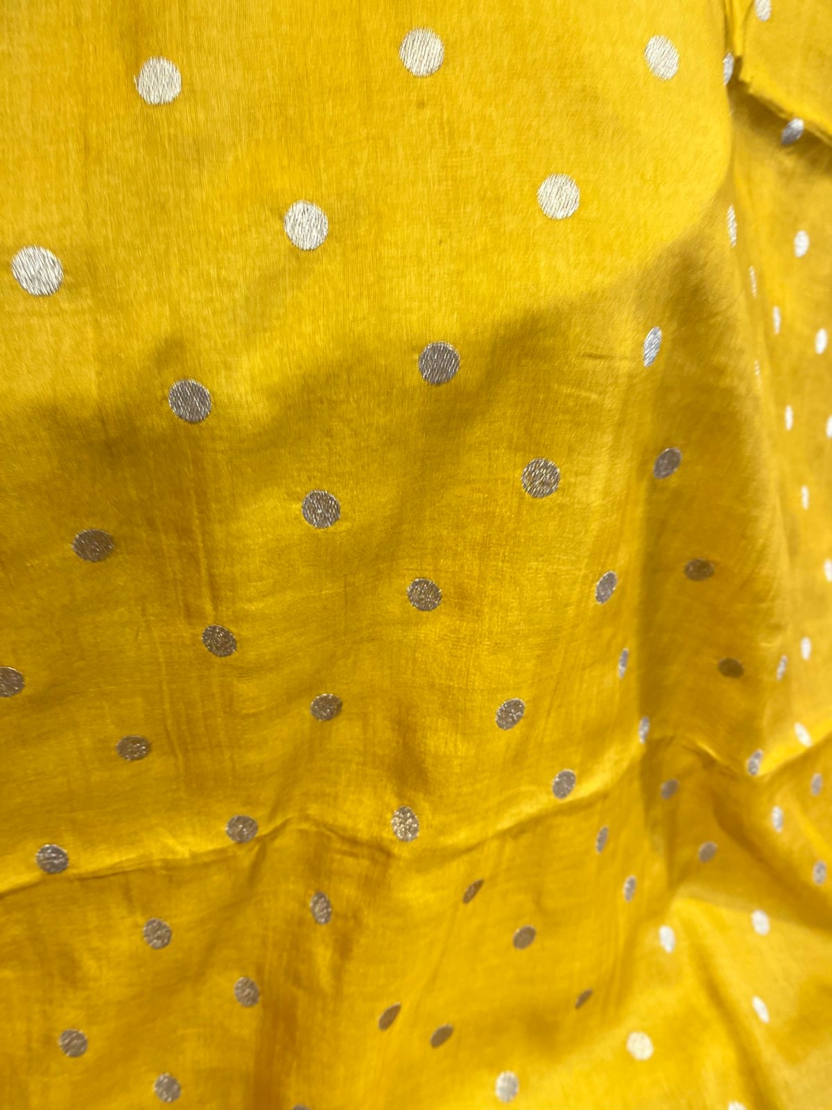 Mustard Yellow Shade Pure Tussar Saree