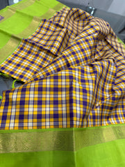 Pure Kanchi Vintage Pattu chekkered body