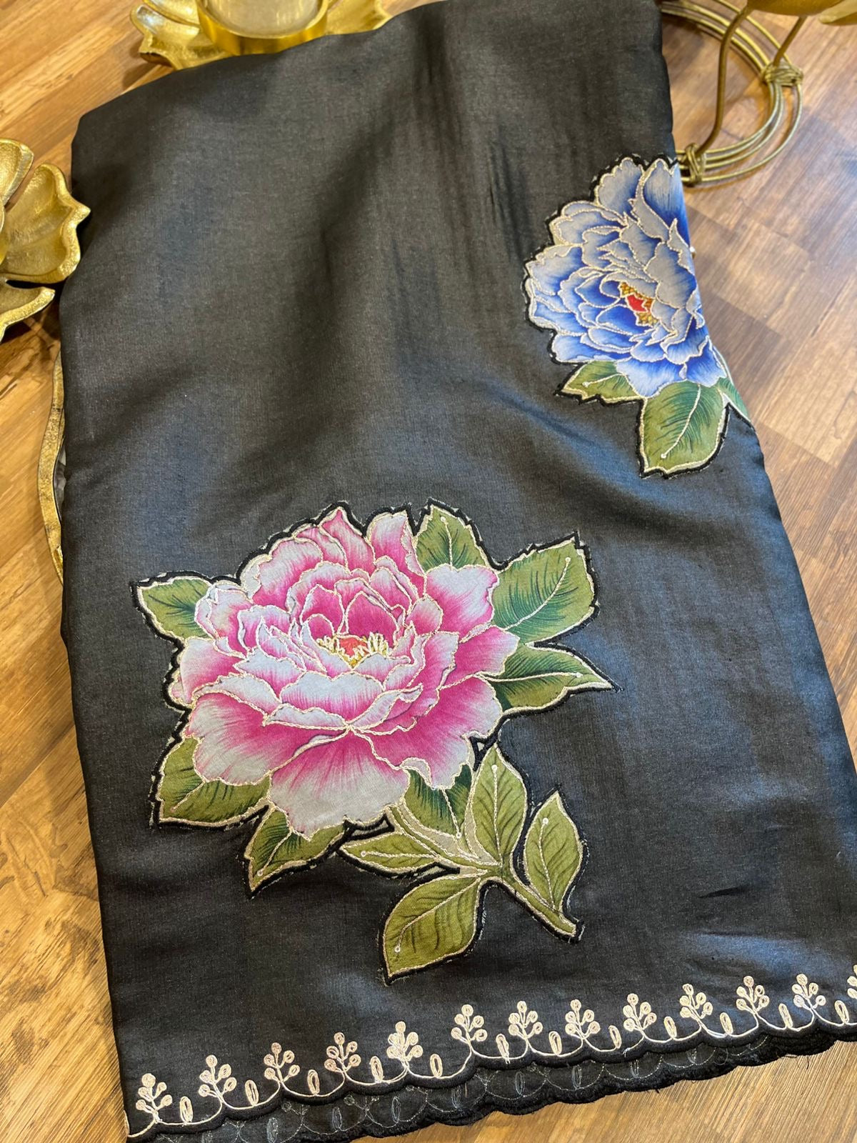 Black Shade Pure Tussar Saree