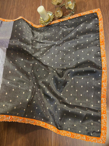 Red and Purple Combination Fancy Kota and Banaras Fusion