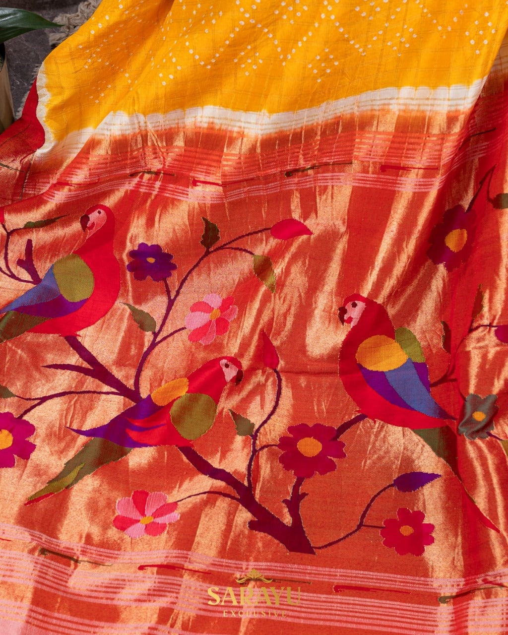 Sulfate Blue Paithani Bandhini