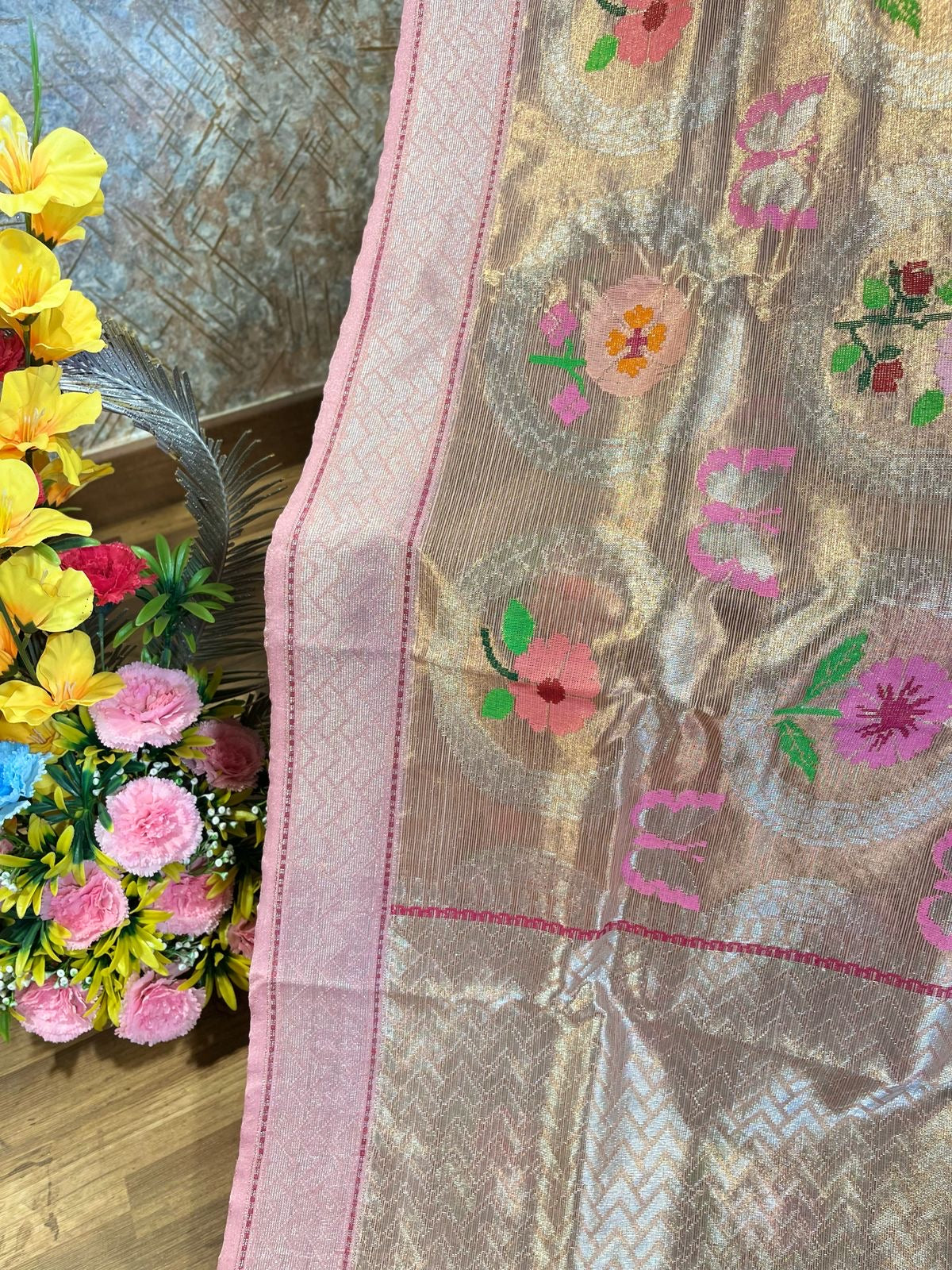 Double Tissue Designer Masterweave Kota with pichuwai Design