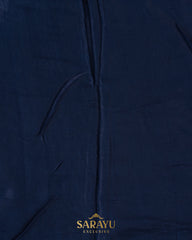 Deep Navy Pure German Silk Designer Saree