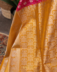 Red and Pink Kalanetha Venkatagiri Pure Silk