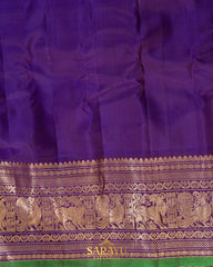 Light Blue and Purple Pure Gadwal Silk