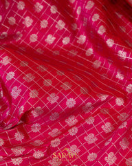 Red and Pink Kalanetha Venkatagiri Pure Silk