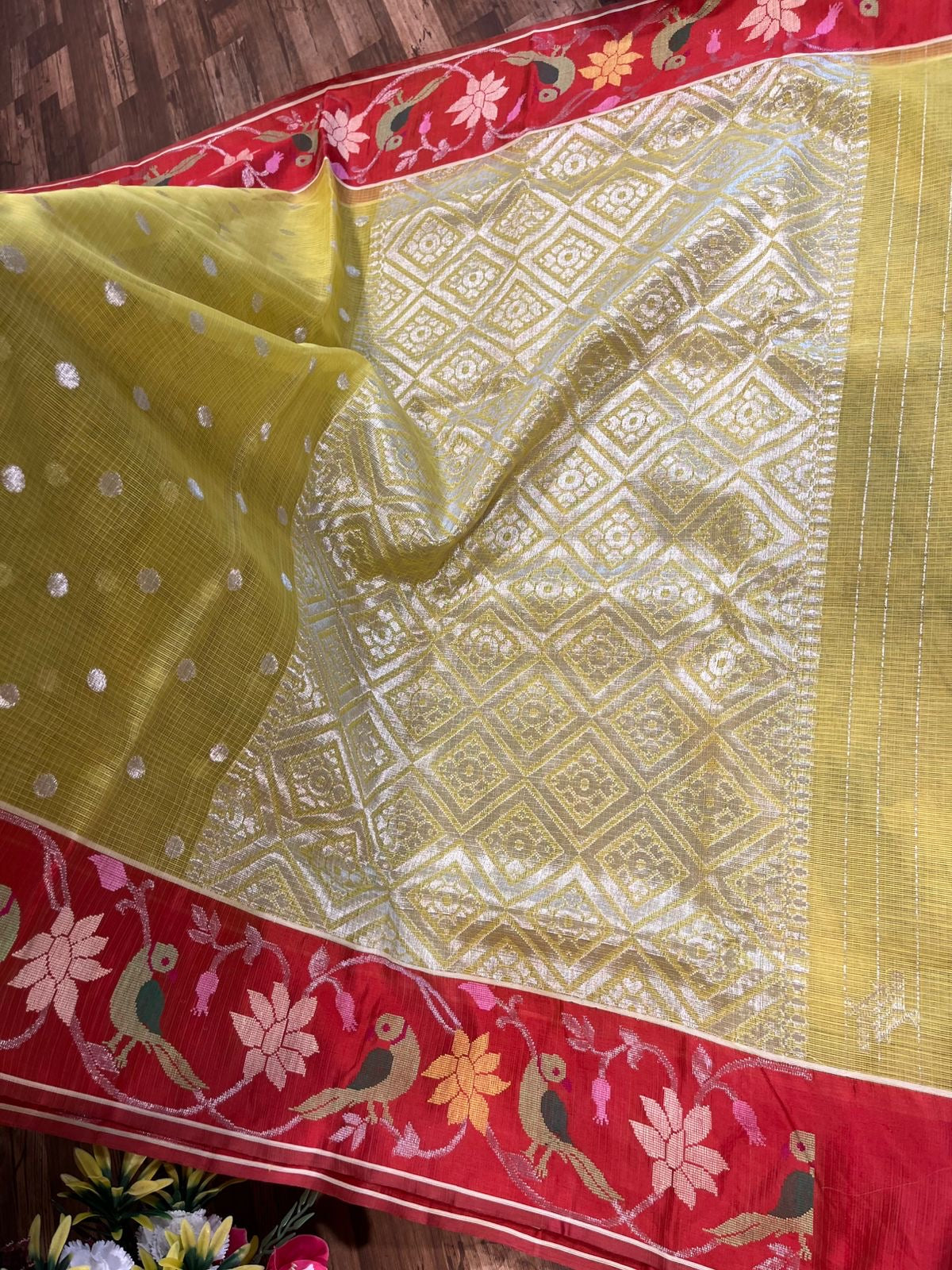 Refreshing Yellow Pure Zari Kota