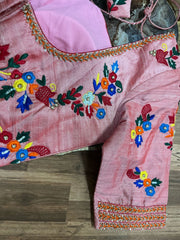 Peach Pink Rawsilk Blouse