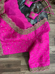 Bright Pink Rawsilk Handworked Blouse