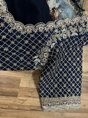 Dark Navy Handworked blouse