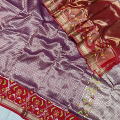 Magenta and Red Designer Exclusive Jamwar Tissue