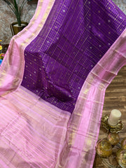 Magenta and Light Pink Kanchi Pattu