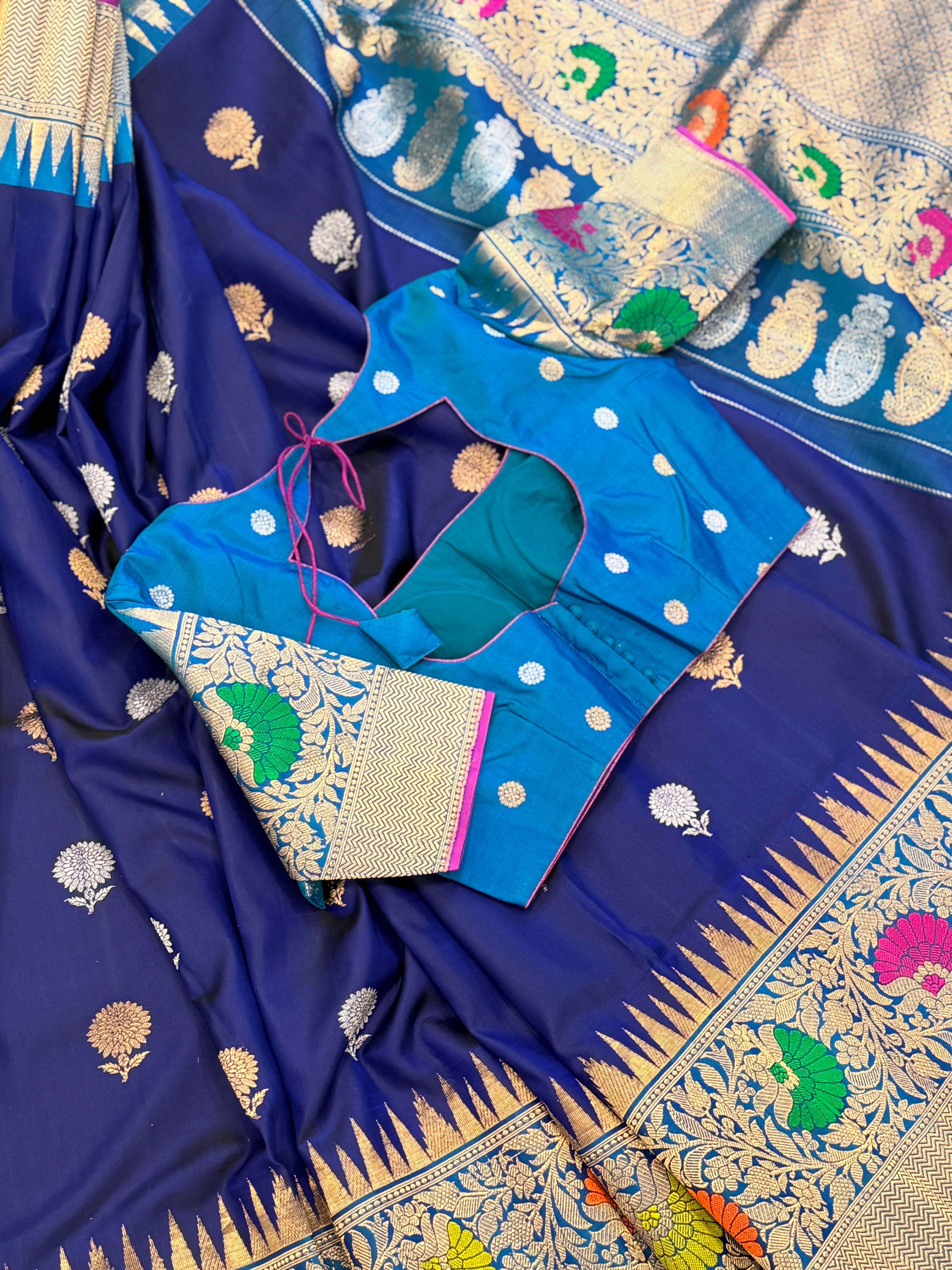 Royal Blue Gadwal Pattu