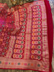 Pink and Red  Banrasi Exquisite Georgette