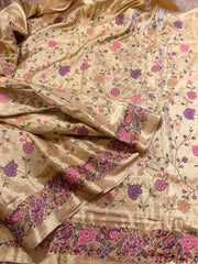 Kanchi tissue thread embroidery saree