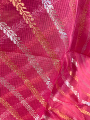 Pure Zari Saree with Contrast Blouse