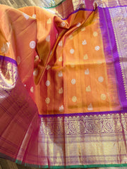 Orange and Magenta Pink Gadwal Pattu