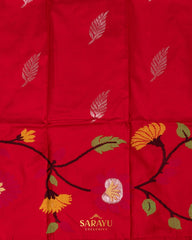 Bright Pink And Red Pure Real Zari Exclusive Kota