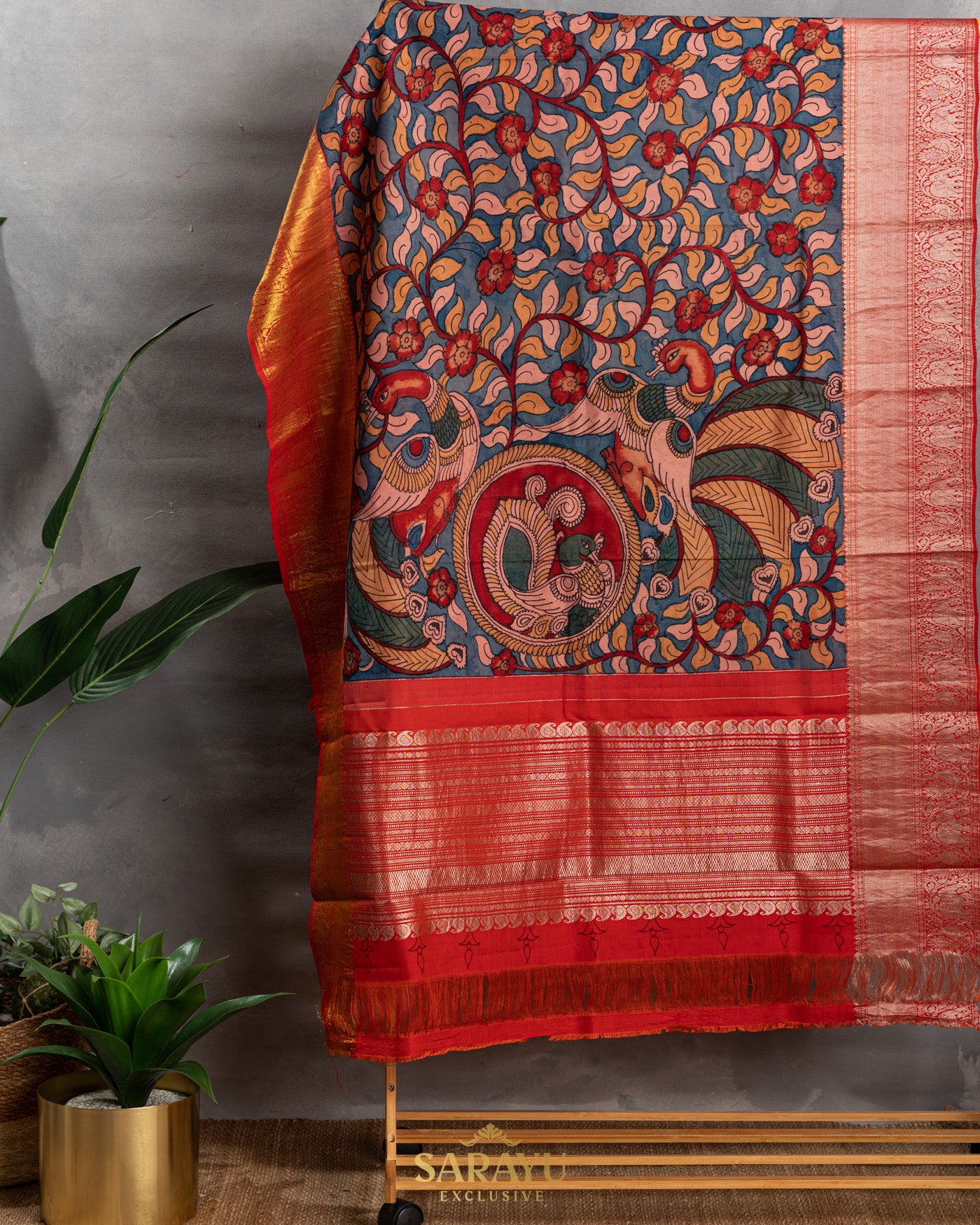 Hand Painted Kalamkari Pure Kanchi Exclusive Dupatta
