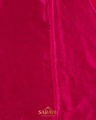 Pink Italian German Pure Silk Designer Saree