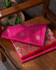 Pink and Red Pure Venkatgiri Silk