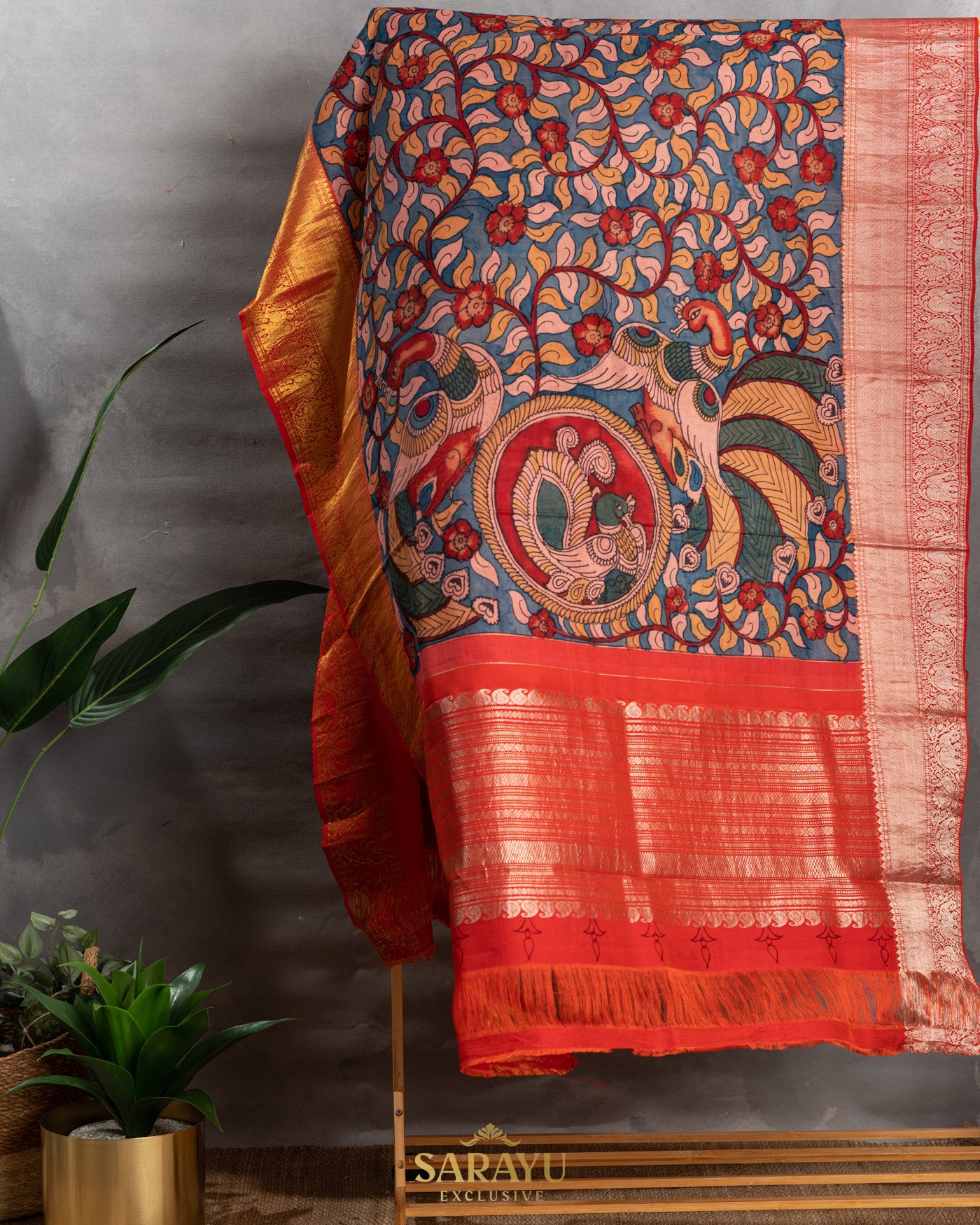 Hand Painted Kalamkari Pure Kanchi Exclusive Dupatta