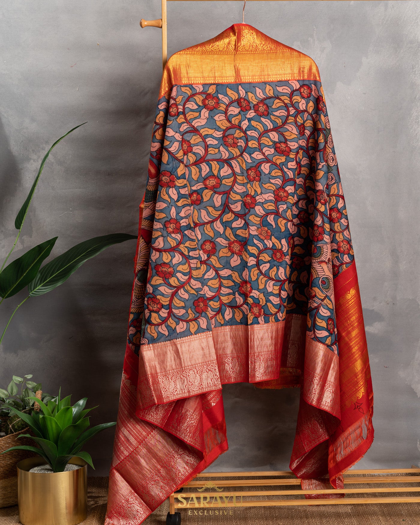 Hand Painted Kalamkari Pure Kanchi Exclusive Dupatta